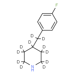 ChemSpider 2D Image | 4-[(4-Fluorophenyl)(~2~H_2_)methyl](2,2,3,3,4,5,5,6,6-~2~H_9_)piperidine | C12H5D11FN