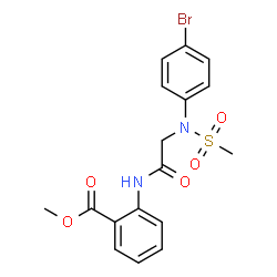 ChemSpider 2D Image | Methyl 2-{[N-(4-bromophenyl)-N-(methylsulfonyl)glycyl]amino}benzoate | C17H17BrN2O5S