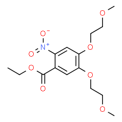 ChemSpider 2D Image | Ethyl 4,5-bis(2-methoxyethoxy)-2-nitrobenzoate | C15H21NO8