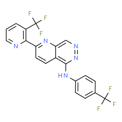 ChemSpider 2D Image | N-[4-(Trifluoromethyl)phenyl]-2-[3-(trifluoromethyl)-2-pyridinyl]pyrido[2,3-d]pyridazin-5-amine | C20H11F6N5