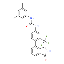 ChemSpider 2D Image | 1-(3,5-Dimethylphenyl)-3-[4-(1-oxo-2,3-dihydro-1H-isoindol-4-yl)-3-(trifluoromethyl)phenyl]urea | C24H20F3N3O2