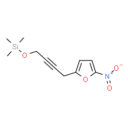 ChemSpider 2D Image | Trimethyl{[4-(5-nitro-2-furyl)-2-butyn-1-yl]oxy}silane | C11H15NO4Si