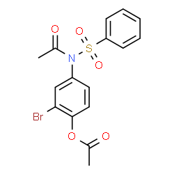 ChemSpider 2D Image | 4-[Acetyl(phenylsulfonyl)amino]-2-bromophenyl acetate | C16H14BrNO5S