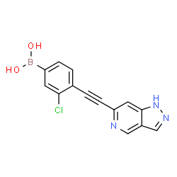 ChemSpider 2D Image | [3-Chloro-4-(1H-pyrazolo[4,3-c]pyridin-6-ylethynyl)phenyl]boronic acid | C14H9BClN3O2
