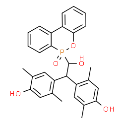 ChemSpider 2D Image | 4,4'-[2-Hydroxy-2-(6-oxido-6H-dibenzo[c,e][1,2]oxaphosphinin-6-yl)-1,1-ethanediyl]bis(2,5-dimethylphenol) | C30H29O5P