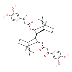 ChemSpider 2D Image | (1R,1'R,2S,2'S,3R,3'R,4R,4'R)-4,4',7,7,7',7'-Hexamethyl-2,2'-bi(bicyclo[2.2.1]heptane)-3,3'-diyl bis[3-(3,4-dimethoxyphenyl)-3-oxopropanoate] | C42H54O10