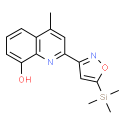 ChemSpider 2D Image | 4-Methyl-2-[5-(trimethylsilyl)-1,2-oxazol-3-yl]-8-quinolinol | C16H18N2O2Si