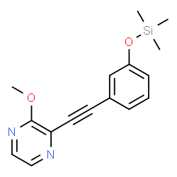 ChemSpider 2D Image | 2-Methoxy-3-({3-[(trimethylsilyl)oxy]phenyl}ethynyl)pyrazine | C16H18N2O2Si