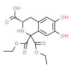 ChemSpider 2D Image | (3S)-1,1-Bis(ethoxycarbonyl)-6,7-dihydroxy-1,2,3,4-tetrahydro-3-isoquinolinecarboxylic acid | C16H19NO8