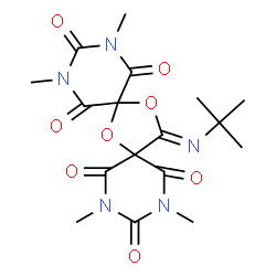 ChemSpider 2D Image | (15Z)-2,4,10,12-Tetramethyl-15-[(2-methyl-2-propanyl)imino]-7,14-dioxa-2,4,10,12-tetraazadispiro[5.1.5.2]pentadecane-1,3,5,9,11,13-hexone | C17H21N5O8