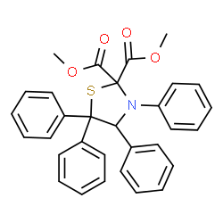 ChemSpider 2D Image | Dimethyl 3,4,5,5-tetraphenyl-1,3-thiazolidine-2,2-dicarboxylate | C31H27NO4S