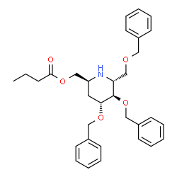 ChemSpider 2D Image | {(2S,4R,5R,6R)-4,5-Bis(benzyloxy)-6-[(benzyloxy)methyl]-2-piperidinyl}methyl butyrate | C32H39NO5