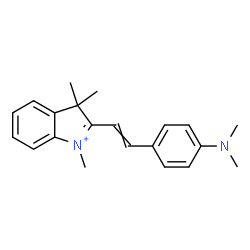 ChemSpider 2D Image | 2-[2-(4-Dimethylamino-phenyl)-vinyl]-1,3,3-trimethyl-3H-indolium | C21H25N2