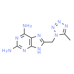 ChemSpider 2D Image | 8-[(5-Methyl-1H-tetrazol-1-yl)methyl]-9H-purine-2,6-diamine | C8H10N10
