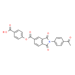 ChemSpider 2D Image | 4-({[2-(4-Acetylphenyl)-1,3-dioxo-2,3-dihydro-1H-isoindol-5-yl]carbonyl}oxy)benzoic acid | C24H15NO7