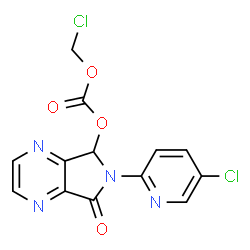 ChemSpider 2D Image | Chloromethyl 6-(5-chloro-2-pyridinyl)-7-oxo-6,7-dihydro-5H-pyrrolo[3,4-b]pyrazin-5-yl carbonate | C13H8Cl2N4O4
