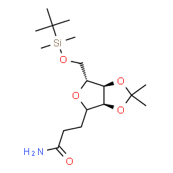 ChemSpider 2D Image | (1xi)-1-(3-Amino-3-oxopropyl)-1,4-anhydro-5-O-[dimethyl(2-methyl-2-propanyl)silyl]-2,3-O-isopropylidene-D-ribitol | C17H33NO5Si