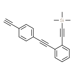 ChemSpider 2D Image | ({2-[(4-Ethynylphenyl)ethynyl]phenyl}ethynyl)(trimethyl)silane | C21H18Si