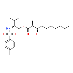 ChemSpider 2D Image | (2S)-3-Methyl-2-{[(4-methylphenyl)sulfonyl]amino}butyl (2S,3R)-3-hydroxy-2-methyldecanoate | C23H39NO5S