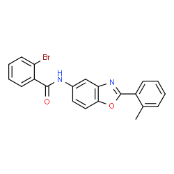 ChemSpider 2D Image | 2-Bromo-N-[2-(2-methylphenyl)-1,3-benzoxazol-5-yl]benzamide | C21H15BrN2O2