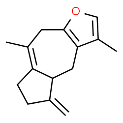 ChemSpider 2D Image | 3,8-Dimethyl-5-methylene-4,4a,5,6,7,9-hexahydroazuleno[6,5-b]furan | C15H18O