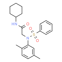ChemSpider 2D Image | N-Cyclohexyl-N~2~-(2,5-dimethylphenyl)-N~2~-(phenylsulfonyl)glycinamide | C22H28N2O3S