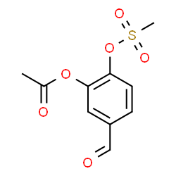 ChemSpider 2D Image | 5-Formyl-2-[(methylsulfonyl)oxy]phenyl acetate | C10H10O6S