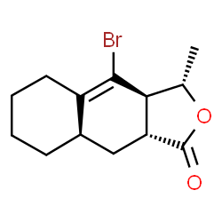 ChemSpider 2D Image | (3S,3aR,8aR,9aR)-4-Bromo-3-methyl-3a,5,6,7,8,8a,9,9a-octahydronaphtho[2,3-c]furan-1(3H)-one | C13H17BrO2