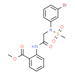 ChemSpider 2D Image | Methyl 2-{[N-(3-bromophenyl)-N-(methylsulfonyl)glycyl]amino}benzoate | C17H17BrN2O5S