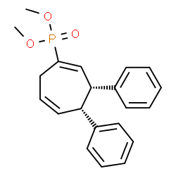 ChemSpider 2D Image | Dimethyl [(3R,4R)-3,4-diphenyl-1,5-cycloheptadien-1-yl]phosphonate | C21H23O3P