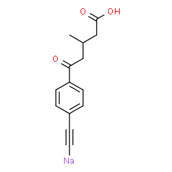 ChemSpider 2D Image | {[4-(4-Carboxy-3-methylbutanoyl)phenyl]ethynyl}sodium | C14H13NaO3