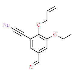 ChemSpider 2D Image | {[2-(Allyloxy)-3-ethoxy-5-formylphenyl]ethynyl}sodium | C14H13NaO3