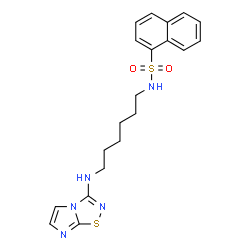 ChemSpider 2D Image | N-(6-(imidazo(1,2-d)(1,2,4)thiadiazol-3-ylamino)hexyl)naphthalene-1-sulfonamide | C20H23N5O2S2