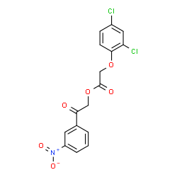 ChemSpider 2D Image | 2-(3-Nitrophenyl)-2-oxoethyl (2,4-dichlorophenoxy)acetate | C16H11Cl2NO6