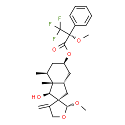 ChemSpider 2D Image | (1'S,2R,3S,3a'S,5'R,7'S,7a'R)-1'-Hydroxy-2-methoxy-7',7a'-dimethyl-4-methylenedecahydrospiro[furan-3,2'-inden]-5'-yl (2R)-3,3,3-trifluoro-2-methoxy-2-phenylpropanoate | C26H33F3O6