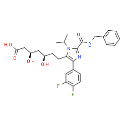 ChemSpider 2D Image | (3R,5R)-7-[2-(Benzylcarbamoyl)-4-(3,4-difluorophenyl)-1-isopropyl-1H-imidazol-5-yl]-3,5-dihydroxyheptanoic acid | C27H31F2N3O5