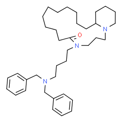 ChemSpider 2D Image | 4-[4-(Dibenzylamino)butyl]octadecahydropyrido[1,2-e][1,5]diazacycloheptadecin-5(6H)-one | C37H57N3O