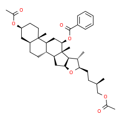 ChemSpider 2D Image | (3beta,5alpha,12beta,22R,25R)-3,26-Diacetoxyfurostan-12-yl benzoate | C38H54O7