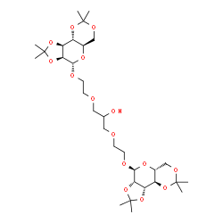 ChemSpider 2D Image | 1,3-Bis(2-{[(3aS,4S,5aR,9aR,9bS)-2,2,8,8-tetramethylhexahydro[1,3]dioxolo[4,5]pyrano[3,2-d][1,3]dioxin-4-yl]oxy}ethoxy)-2-propanol | C31H52O15