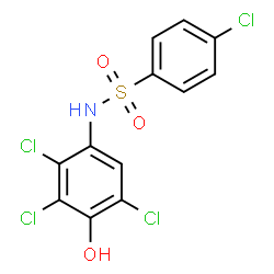 ChemSpider 2D Image | 4-Chloro-N-(2,3,5-trichloro-4-hydroxyphenyl)benzenesulfonamide | C12H7Cl4NO3S