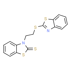 ChemSpider 2D Image | 3-[2-(1,3-Benzothiazol-2-ylsulfanyl)ethyl]-1,3-benzothiazole-2(3H)-thione | C16H12N2S4