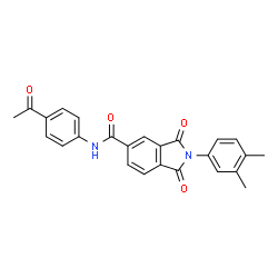 ChemSpider 2D Image | N-(4-Acetylphenyl)-2-(3,4-dimethylphenyl)-1,3-dioxo-5-isoindolinecarboxamide | C25H20N2O4