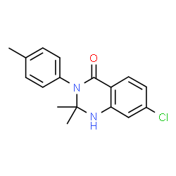 ChemSpider 2D Image | 7-Chloro-2,2-dimethyl-3-(4-methylphenyl)-2,3-dihydro-4(1H)-quinazolinone | C17H17ClN2O