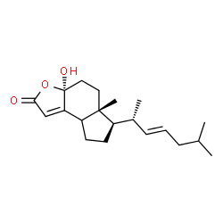 ChemSpider 2D Image | (3aS,5aR,6R)-3a-Hydroxy-5a-methyl-6-[(2R,3E)-6-methyl-3-hepten-2-yl]-3a,4,5,5a,6,7,8,8a-octahydro-2H-indeno[5,4-b]furan-2-one | C20H30O3