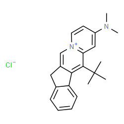 ChemSpider 2D Image | 2-(Dimethylamino)-12-(2-methyl-2-propanyl)-7H-indeno[1,2-b]quinolizinium chloride | C22H25ClN2