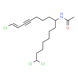 ChemSpider 2D Image | N-[(1E)-1,15,15-Trichloro-1-pentadecen-3-yn-8-yl]acetamide | C17H26Cl3NO
