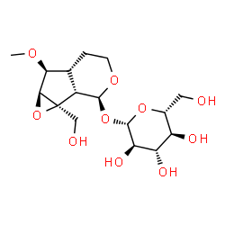 ChemSpider 2D Image | (1aS,1bS,2S,5aR,6S,6aS)-1a-(Hydroxymethyl)-6-methoxyoctahydrooxireno[4,5]cyclopenta[1,2-c]pyran-2-yl beta-D-glucopyranoside | C16H26O10