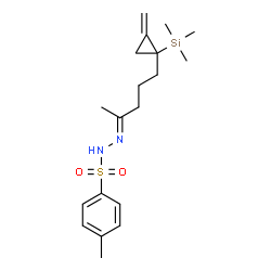 ChemSpider 2D Image | 4-Methyl-N'-{(2E)-5-[2-methylene-1-(trimethylsilyl)cyclopropyl]-2-pentanylidene}benzenesulfonohydrazide | C19H30N2O2SSi
