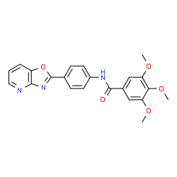 ChemSpider 2D Image | 3,4,5-Trimethoxy-N-[4-([1,3]oxazolo[4,5-b]pyridin-2-yl)phenyl]benzamide | C22H19N3O5