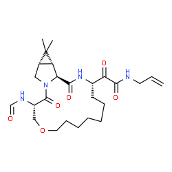 ChemSpider 2D Image | N-Allyl-2-[(3S,13S,16aS,17aR,17bS)-13-formamido-17,17-dimethyl-1,14-dioxohexadecahydro-2H,12H-cyclopropa[3,4]pyrrolo[1,2-e][1,5,8]oxadiazacyclohexadecin-3-yl]-2-oxoacetamide | C25H38N4O6
